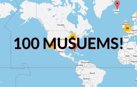 100 Museums added world map
