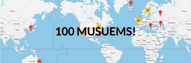 100 Museums added world map