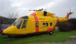 Yellow Rescue Helicopter pictured at the Helicopter Museum