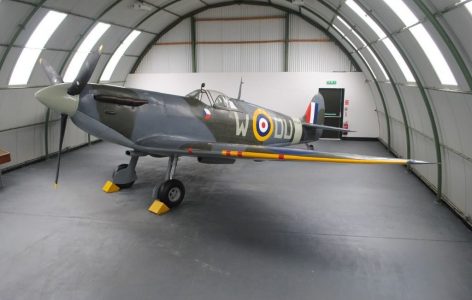 Spitfire picture in hangar at the Dumfries and Galloway Aviation Museum