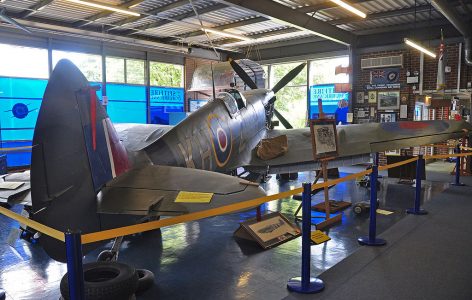 Spitfire picture from behind at the Spitfire and Hurricane Memorial Museum, Kent