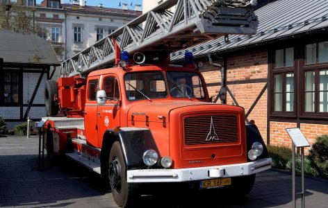 Fire Truck display at MUSEUM OF MUNICIPAL ENGINEERING IN KRAKOW